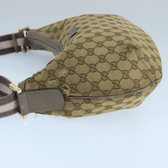 GUCCI Sherry Line GG Canvas Shoulder Bag Beige Gray Pink - Picture 4 of 16